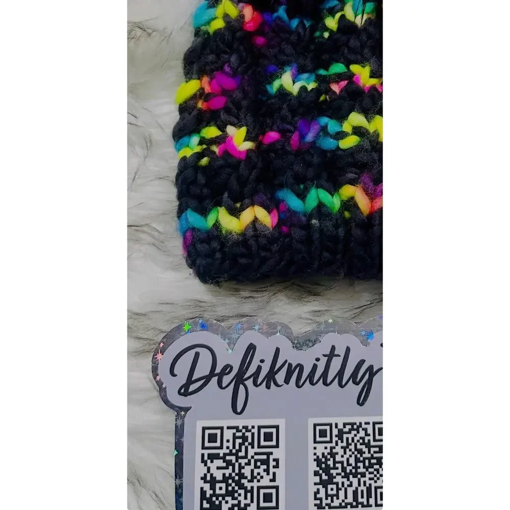 Hand Knit Merino Wool Beanie: Twist Knit Hat with Faux Fur Pom